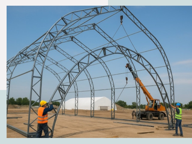 Монтаж ангаров в Усть-Лабинске от 613 руб. - Надежно и быстро